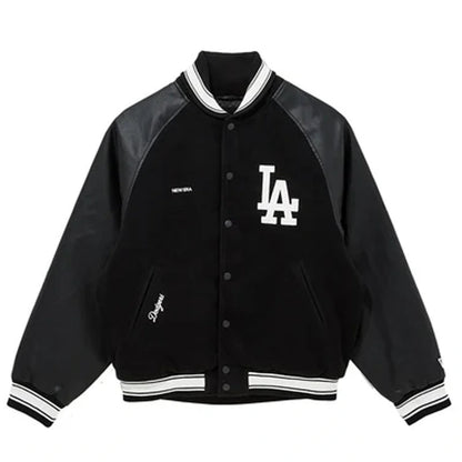 Los Angeles Dodgers Raglan Black Varsity Jacket WAAC