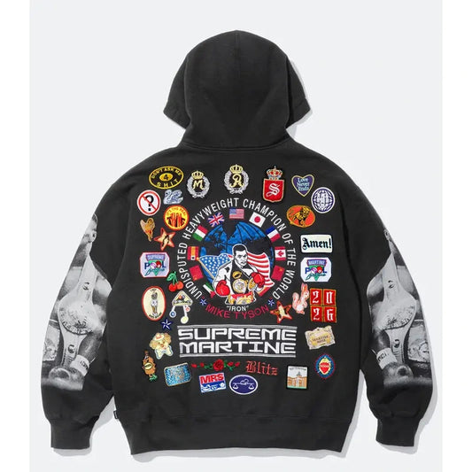 Mike Tyson Supreme Martine Black Zip-Up Hoodie WAAC
