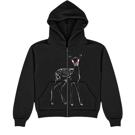 N0RTH4EVR Fawn Cropped Zip Hoodie WAAC