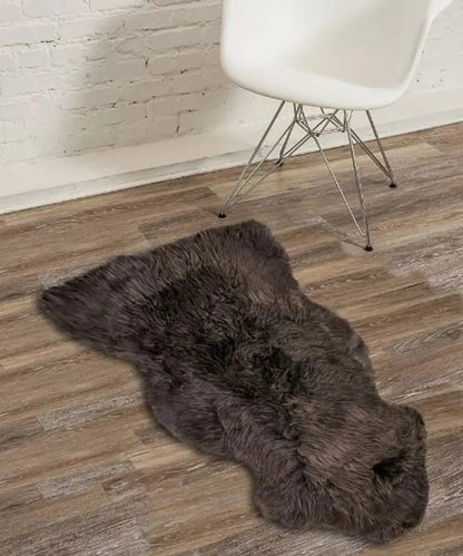New Genuine Sheepskin Dark Brown Rug WAAC