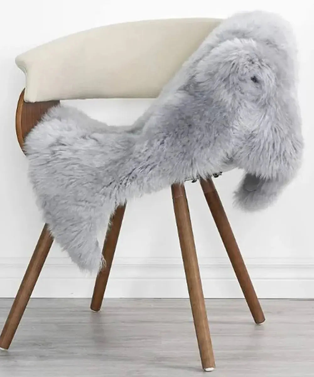 New Genuine Sheepskin Gray Rug WAAC