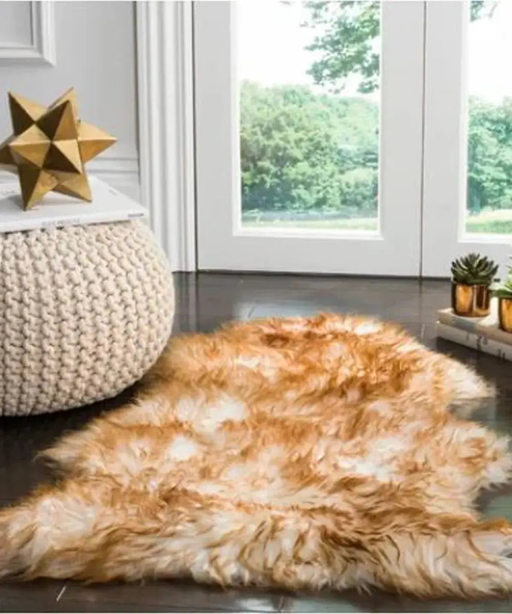 New Genuine Sheepskin Brown Rug WAAC