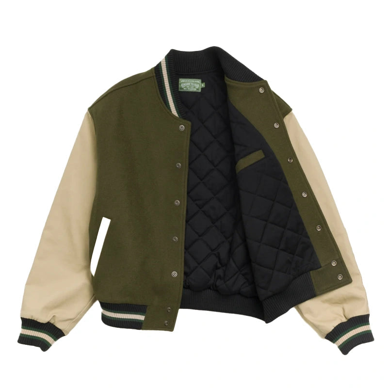 STUSSY DENIM TEARS VARSITY JACKET WAAC