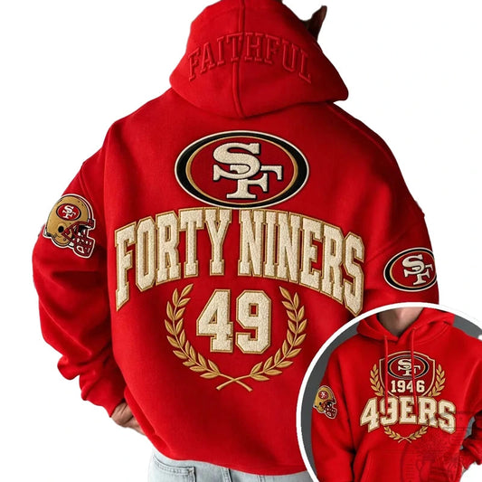 San Francisco 49ers Faithful Red Football Hoodie WAAC